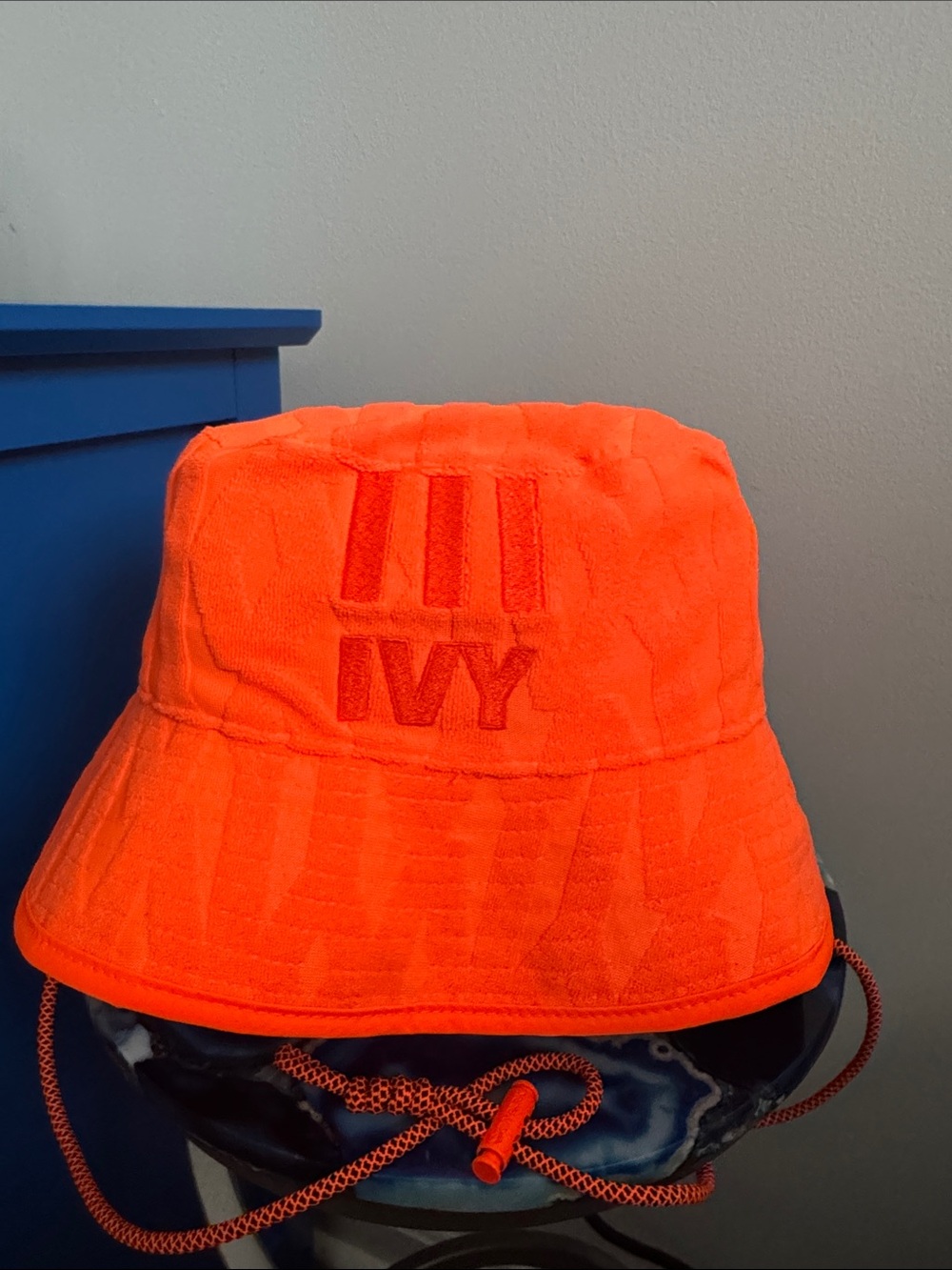 adidas x IVY PARK Neon Orange Bucket Hat with Drawcord